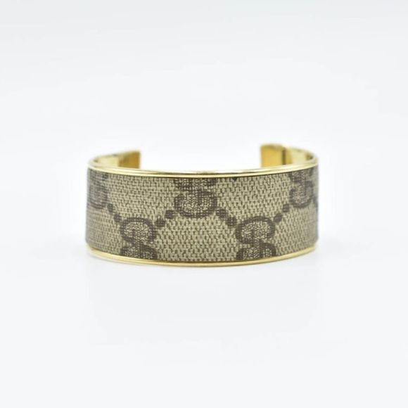 Gucci Monogram Canvas Bangle in Gold - Picture 2 of 7